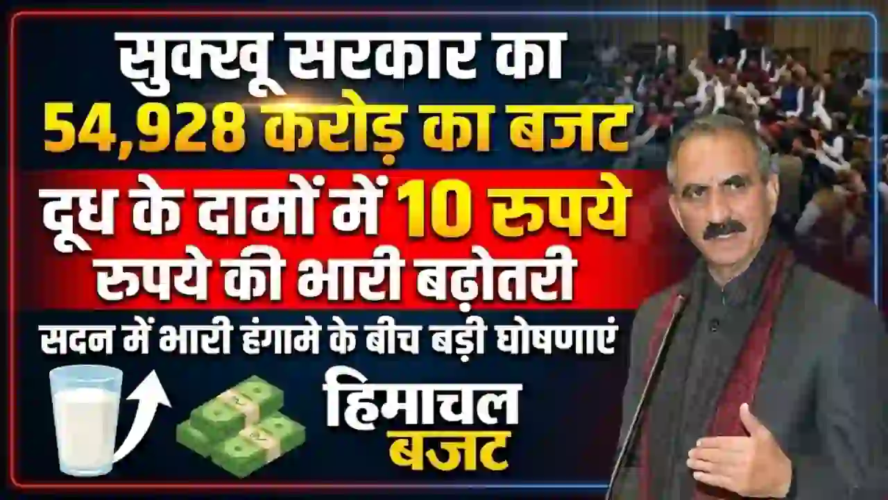 Himachal Budget 2026-27: सुक्खू सरकार का 54,928 करोड़ का बजट; दूध के दामों में 10 रुपये की भारी बढ़ोतरी, सदन में भारी हंगामे के बीच बड़ी घोषणाएं